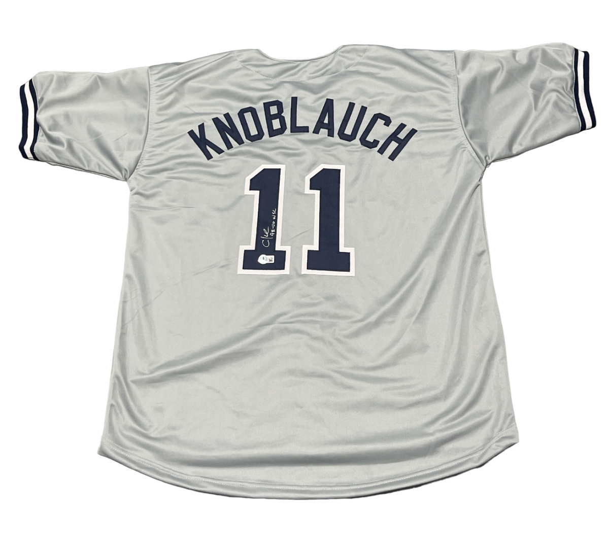 Chuck Knoblauch Signed NY Yankees Custom Jersey w/ 98-00 WSC Beckett W BAS COA