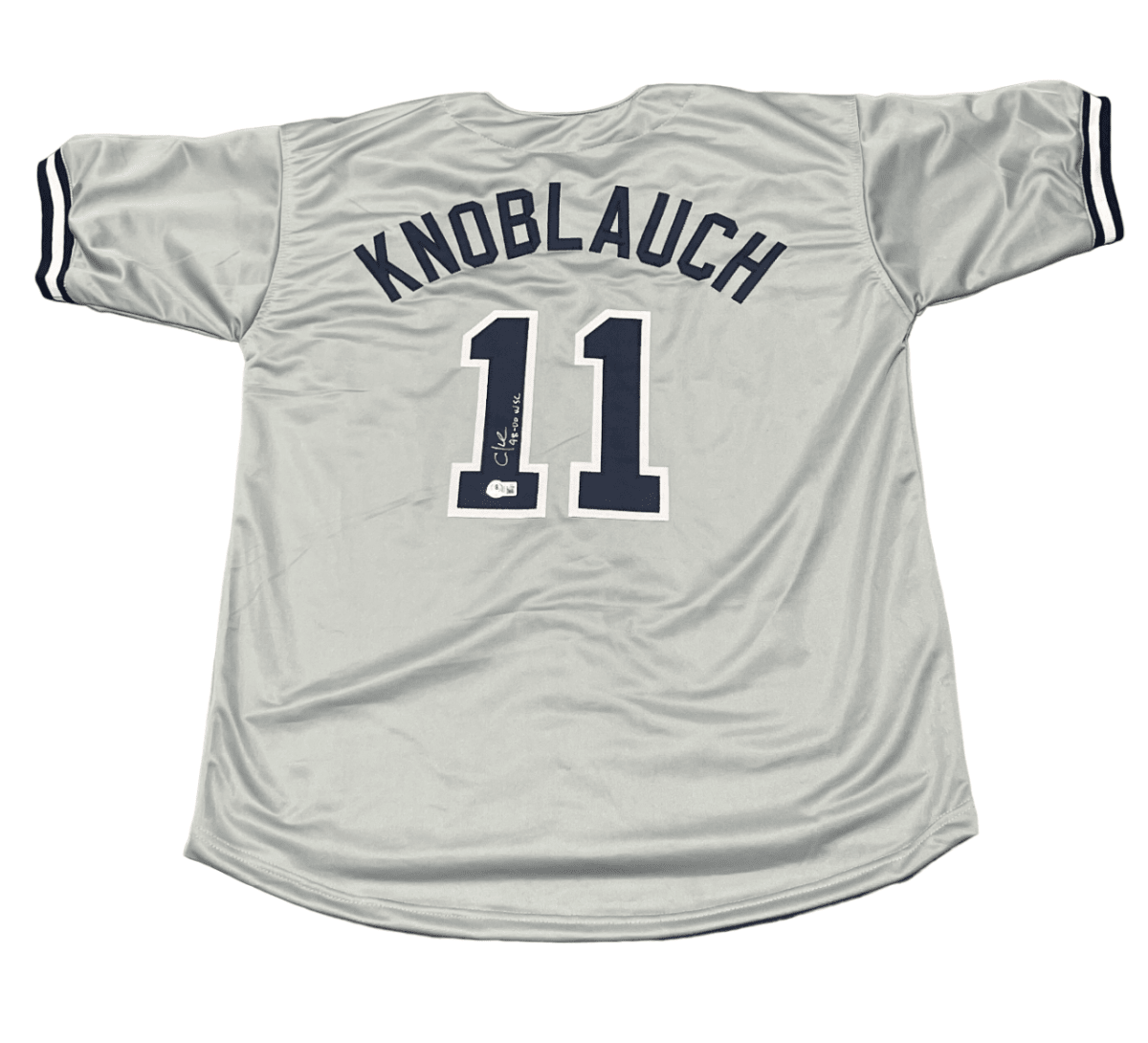 Chuck Knoblauch Signed NY Yankees Custom Jersey w/ 98-00 WSC Beckett W BAS COA
