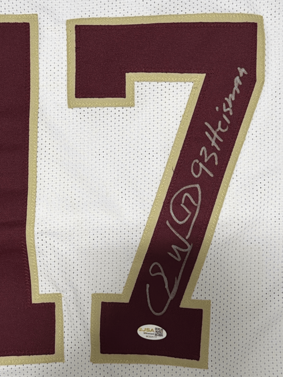 Charlie Ward Signed Florida State Custom Jersey w/ 93 Heisman JSA Witness COA
