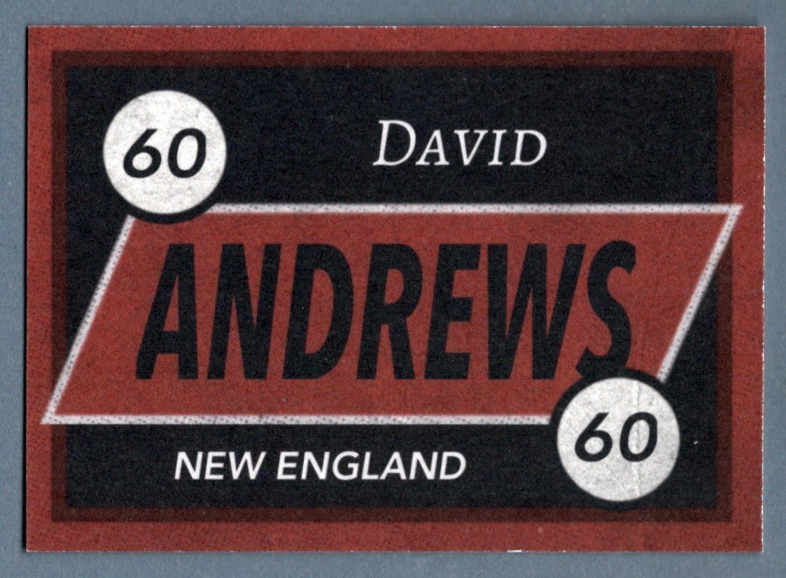 David Andrews Signed Auto Custom Card LSCM COA New England Patriots