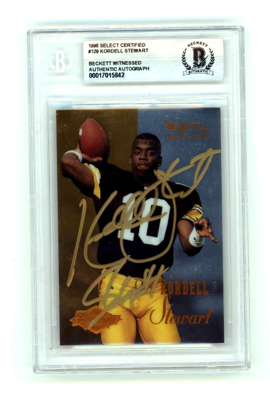 Kordell Stewart 1995 Select Certified 129 Slash Ins RC Signed BGS Authentic Auto