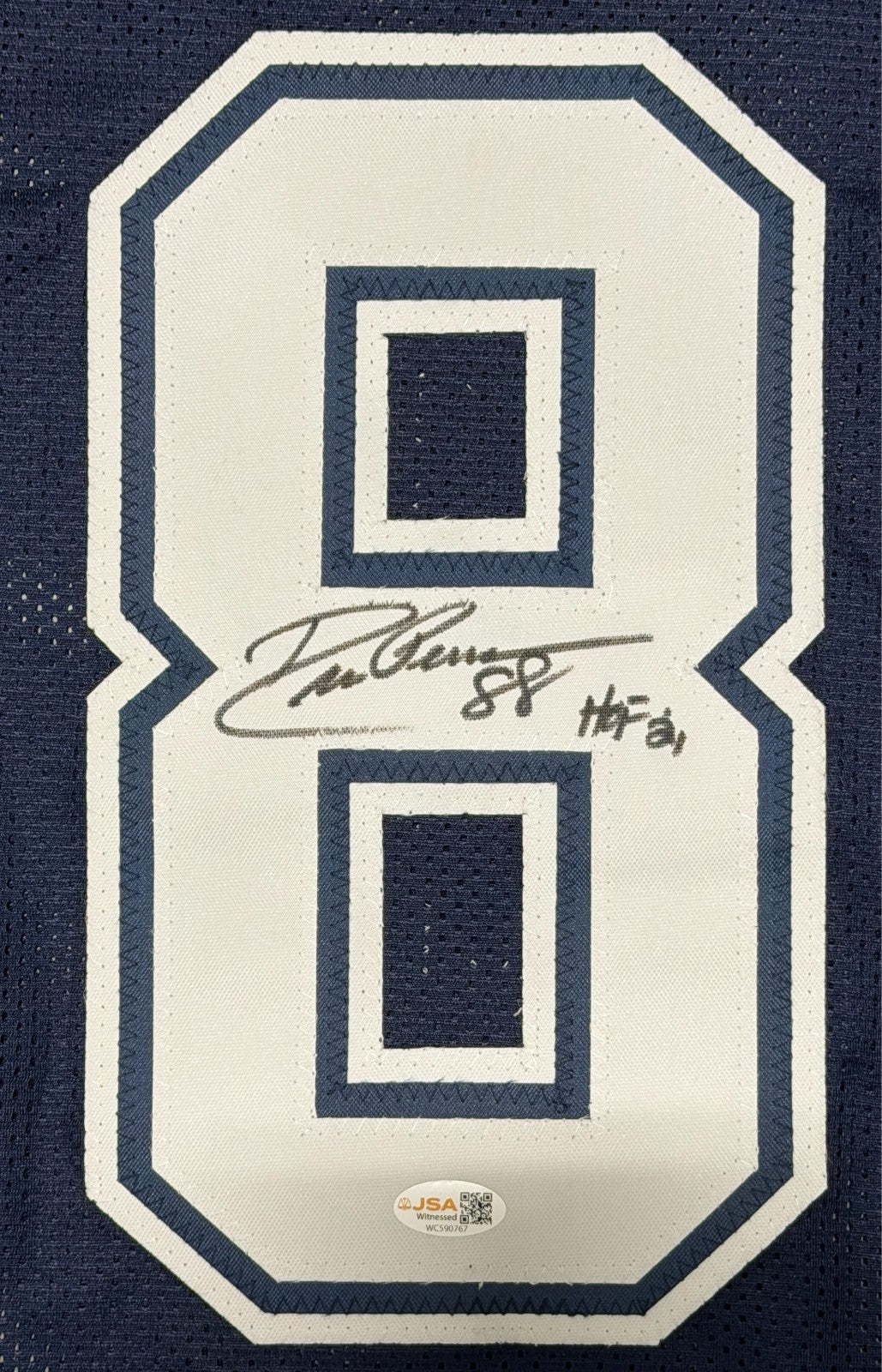 Drew Pearson Signed Dallas Cowboys Custom Jersey w/ HOF 21 JSA Witness COA