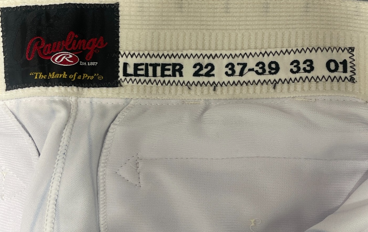Al Leiter UNSIGNED 2001 New York Mets Game Used White Pinstripe Baseball Pants
