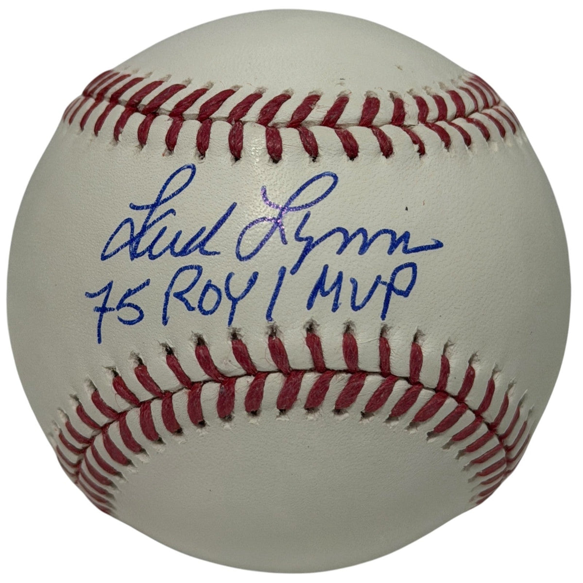 Fred Lynn Signed Autographed ROMLB Baseball w/ 75 ROY / MVP Insc JSA Witness COA