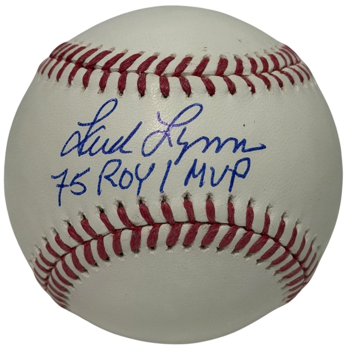 Fred Lynn Signed Autographed ROMLB Baseball w/ 75 ROY / MVP Insc JSA Witness COA