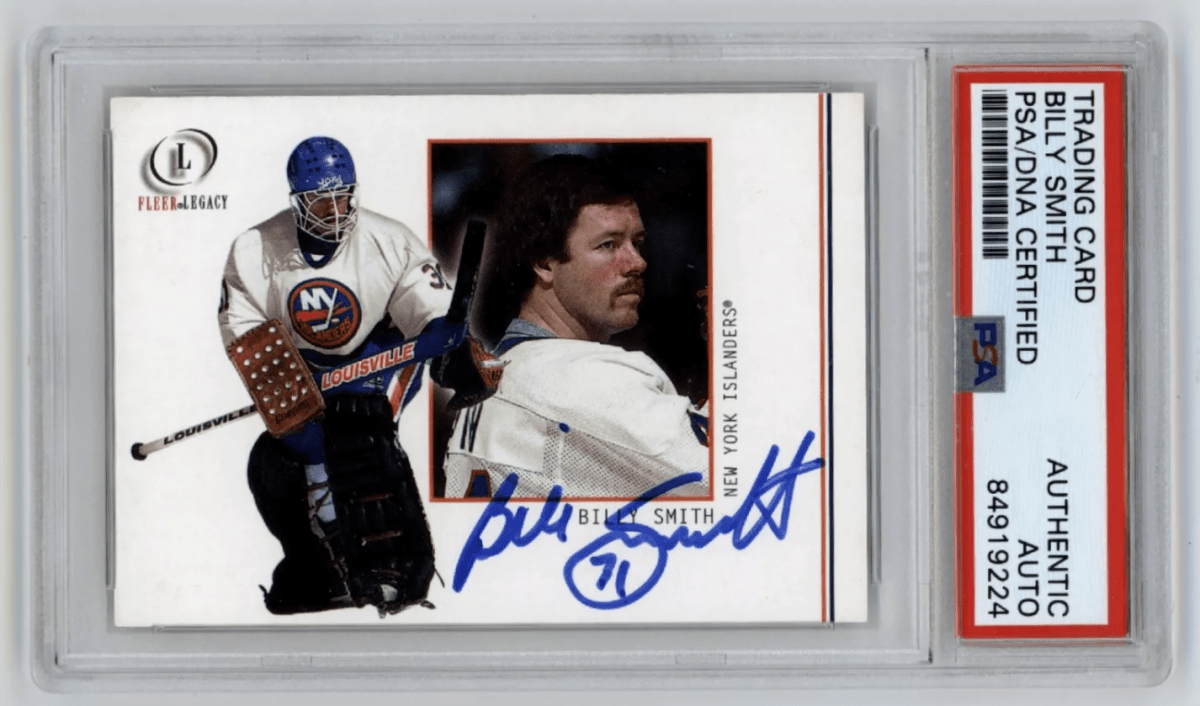 Billy Smith 2001-02 Fleer Legacy #23 Signed PSA Authentic Auto Islanders HOF