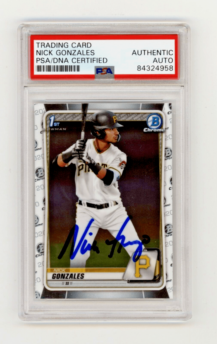 Nick Gonzales 2020 Bowman Chrome Draft 1st Rookie RC Signed PSA Auto Pirates