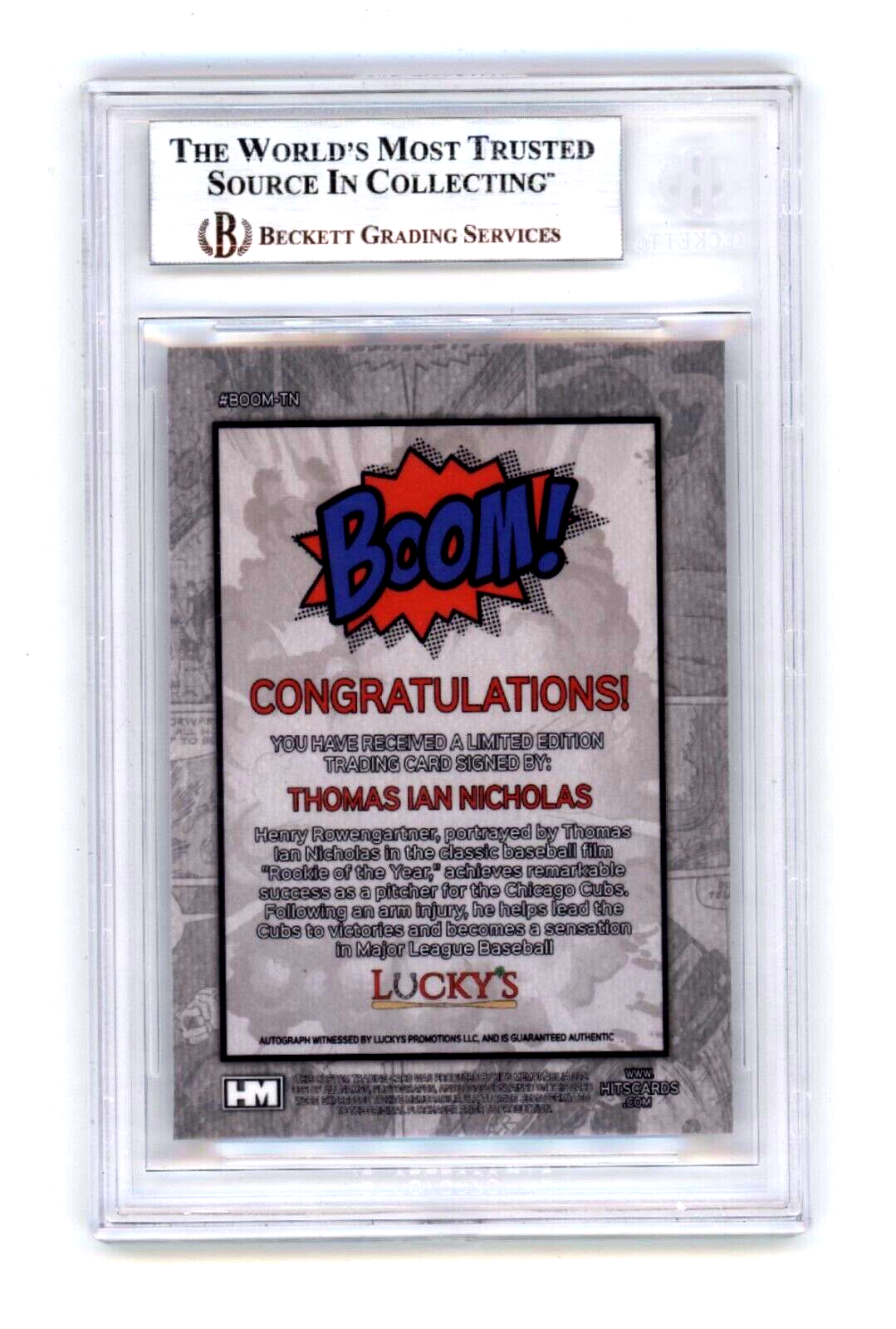 Thomas Ian Nicholas 2024 Hits Memorabilia BOOM Silver Signed BGS BAS Auto Cubs
