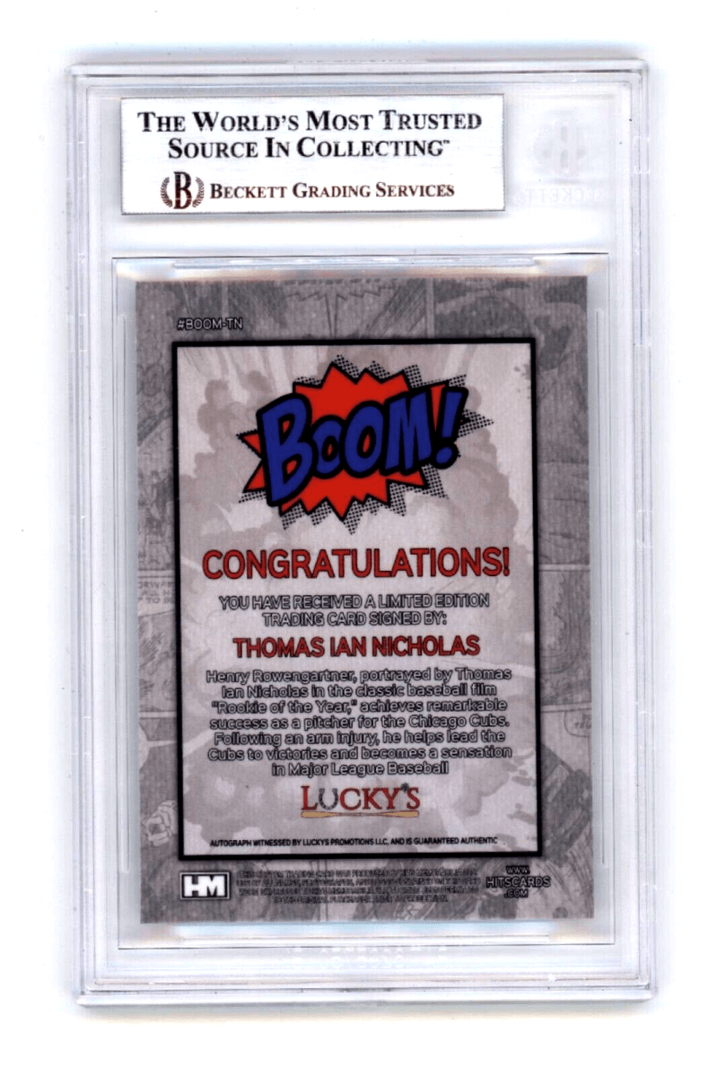 Thomas Ian Nicholas 2024 Hits Memorabilia BOOM Silver Signed BGS BAS Auto Cubs