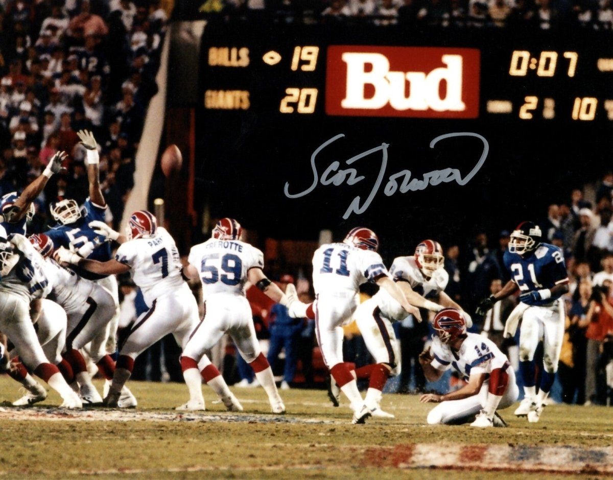 Scott Norwood Autographed Buffalo Bills 8x10 Photo LSCM COA #2