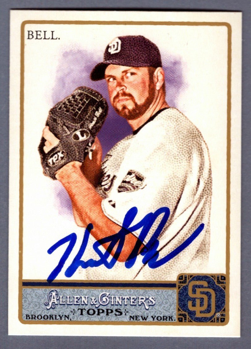 Heath Bell Signed Autographed 2011 Topps Allen &amp; Ginter #42 LSCM COA Padres