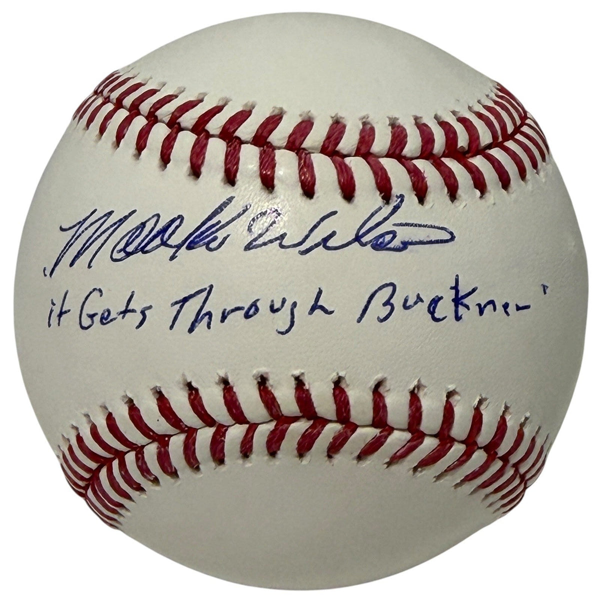 Mookie Wilson Signed ROMLB Baseball w/ It Gets Through Buckner JSA Witness COA