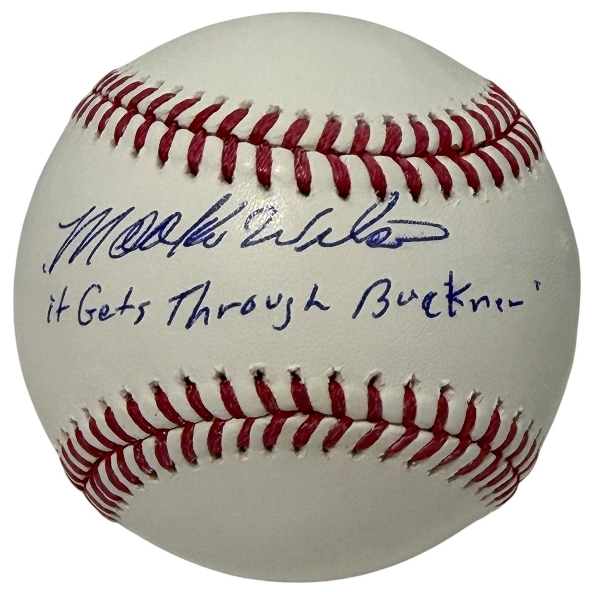 Mookie Wilson Signed ROMLB Baseball w/ It Gets Through Buckner JSA Witness COA