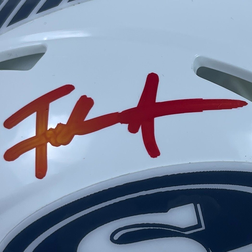 Frank Gore Signed SF 49ers Salute 24 Mini Helmet Beckett Witness BAS COA