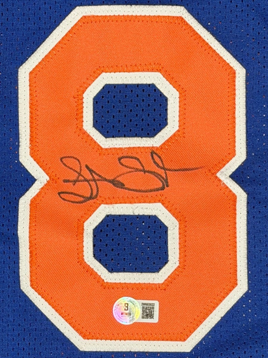 Latrell Sprewell Signed New York Knicks Custom Jersey Beckett Witness BAS COA