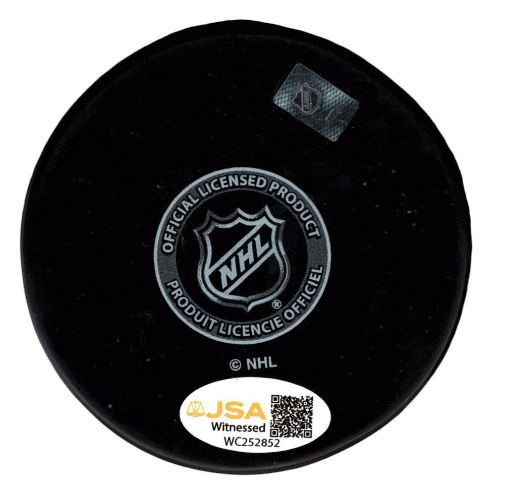 Kevin Stevens Signed New York Rangers Logo Puck w/ 3x AS JSA Witness COA