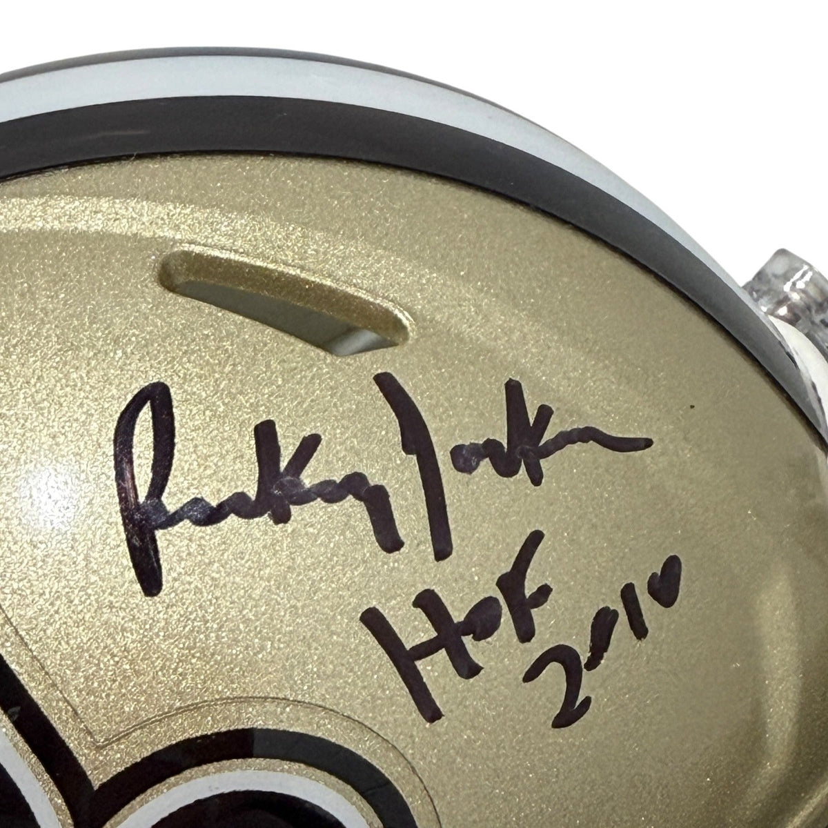 Rickey Jackson Signed Saints Speed Mini Helmet w/ HOF 2010 JSA Witness COA