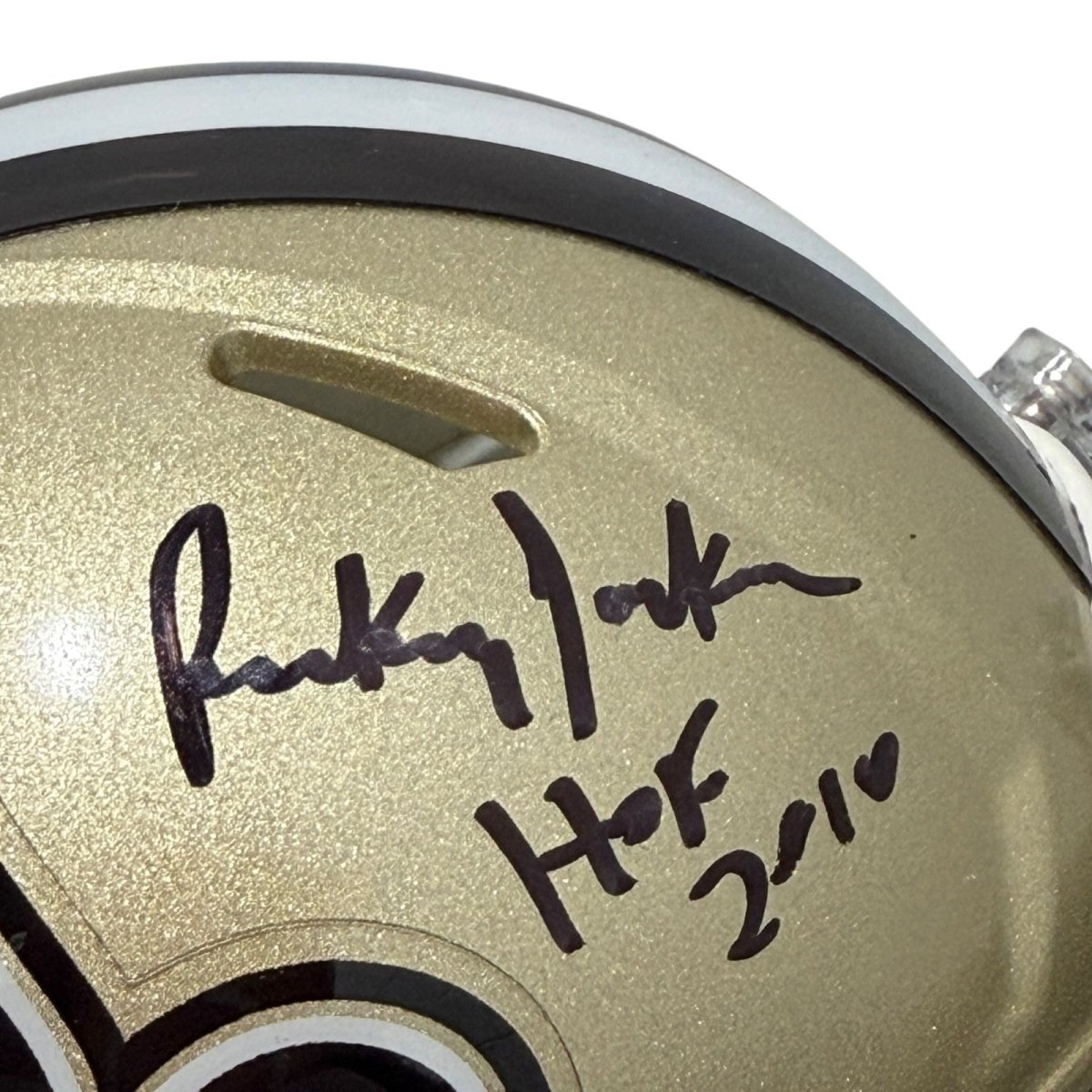 Rickey Jackson Signed Saints Speed Mini Helmet w/ HOF 2010 JSA Witness COA