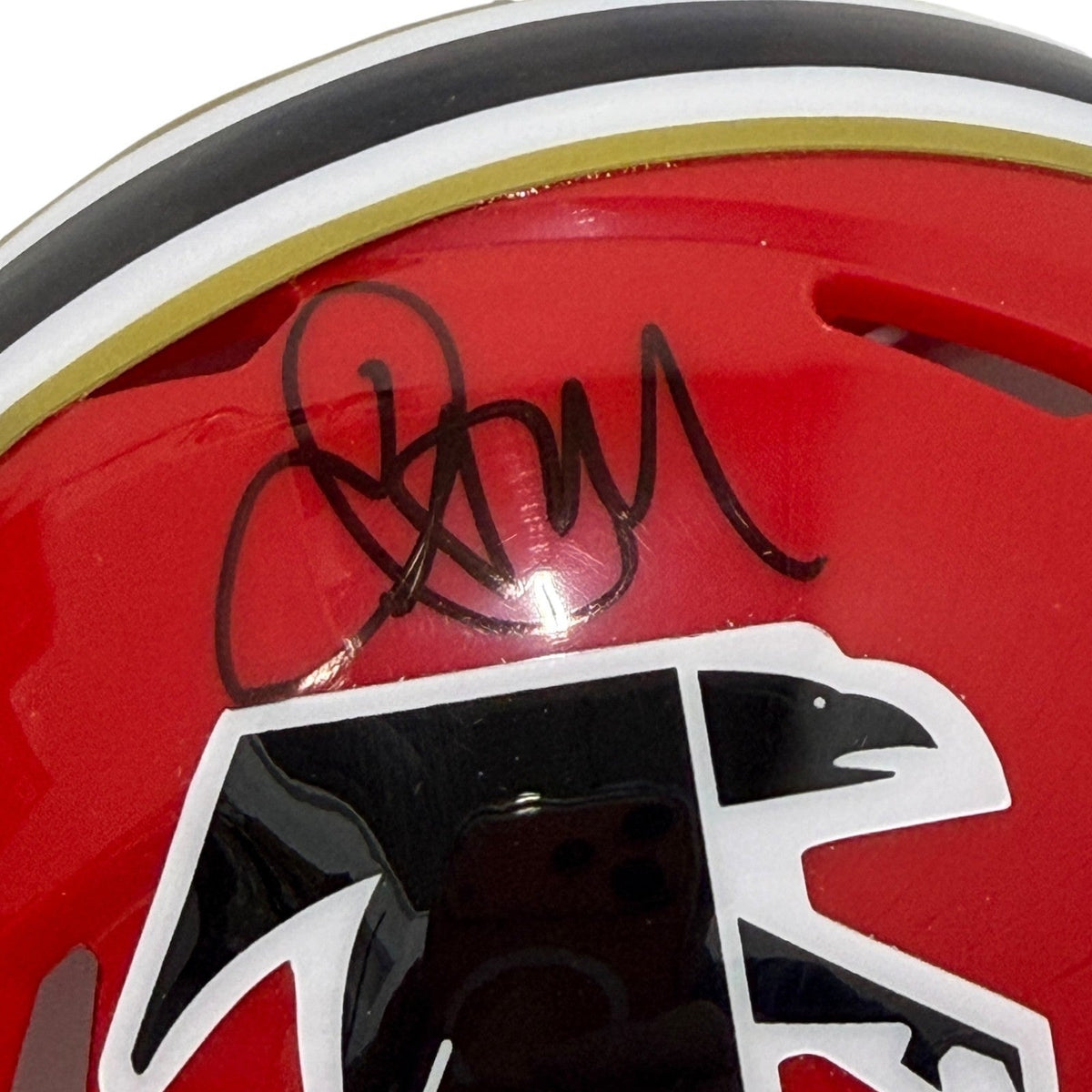 Jamal Anderson Signed Atlanta Falcons TB Red Mini Helmet JSA Witness COA