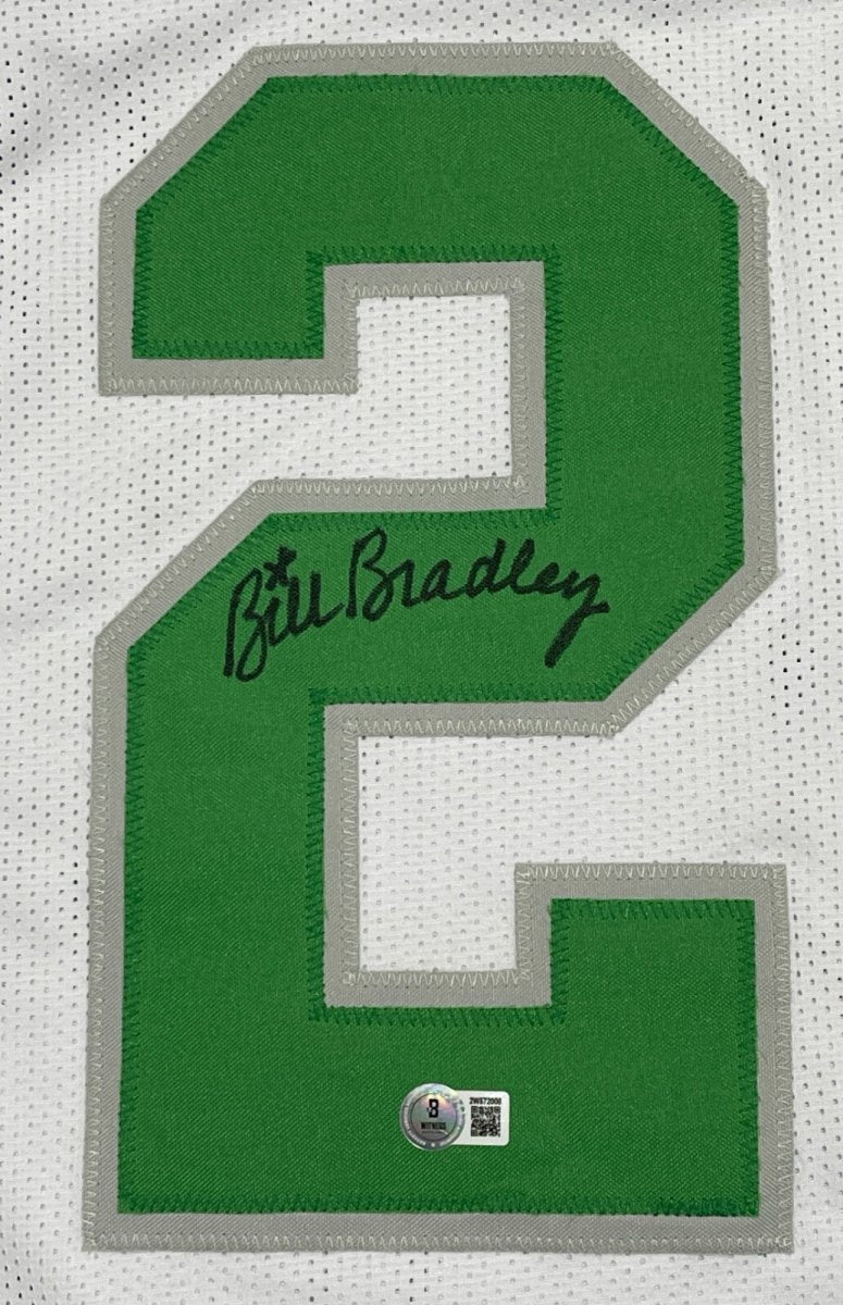 Bill Bradley Signed Philadelphia Eagles Custom White Jersey Beckett Wit BAS COA