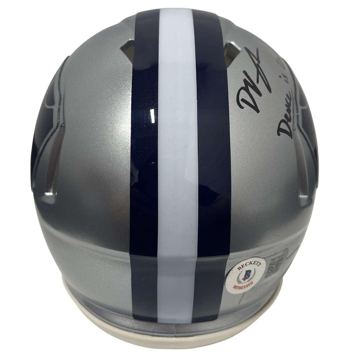 Deuce Vaughn Signed Kansas State KSU Mini Helmet w/ Deuce is Loose! BAS COA