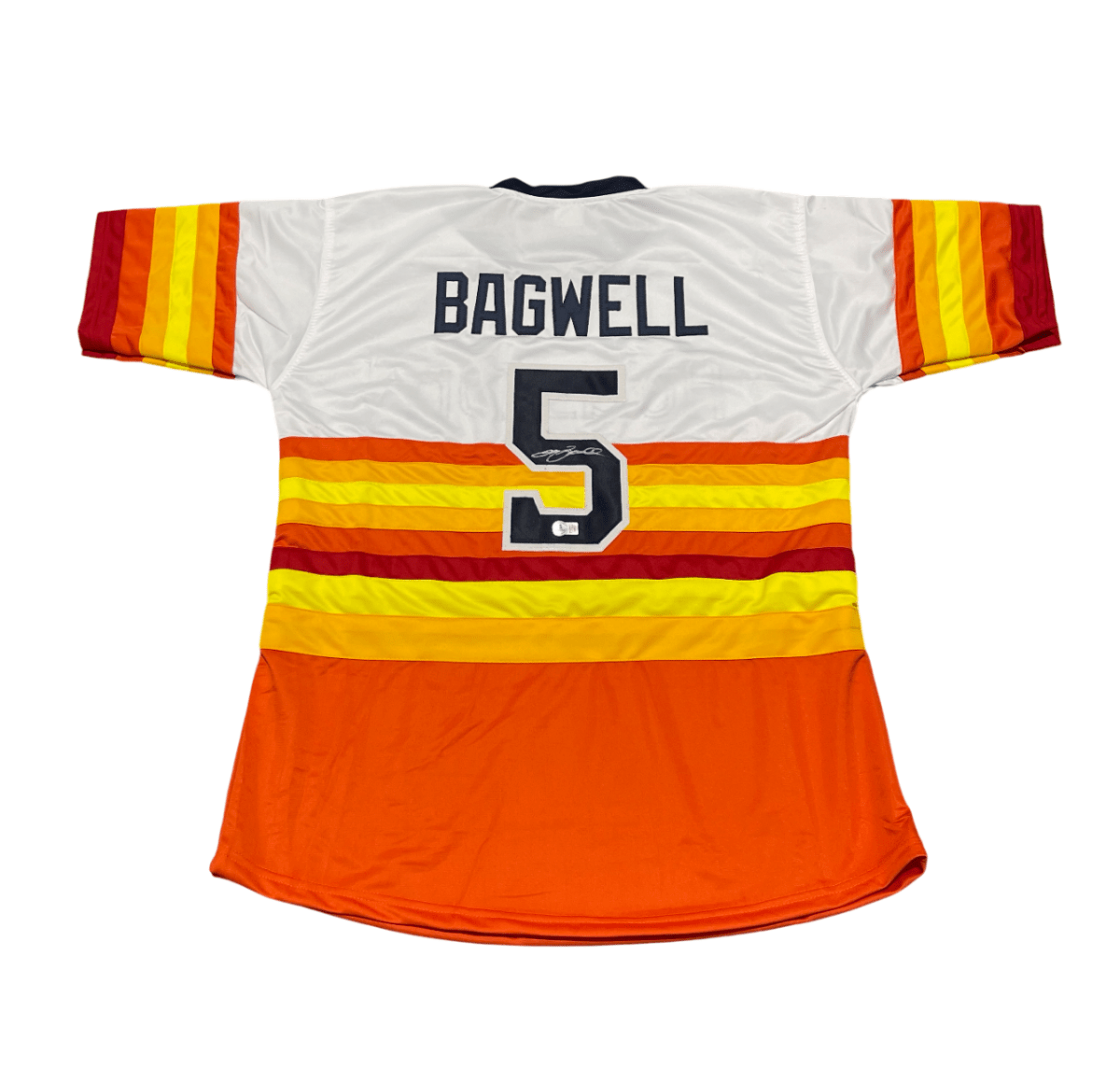 Jeff Bagwell Signed Houston Astros Custom Jersey Beckett BAS COA