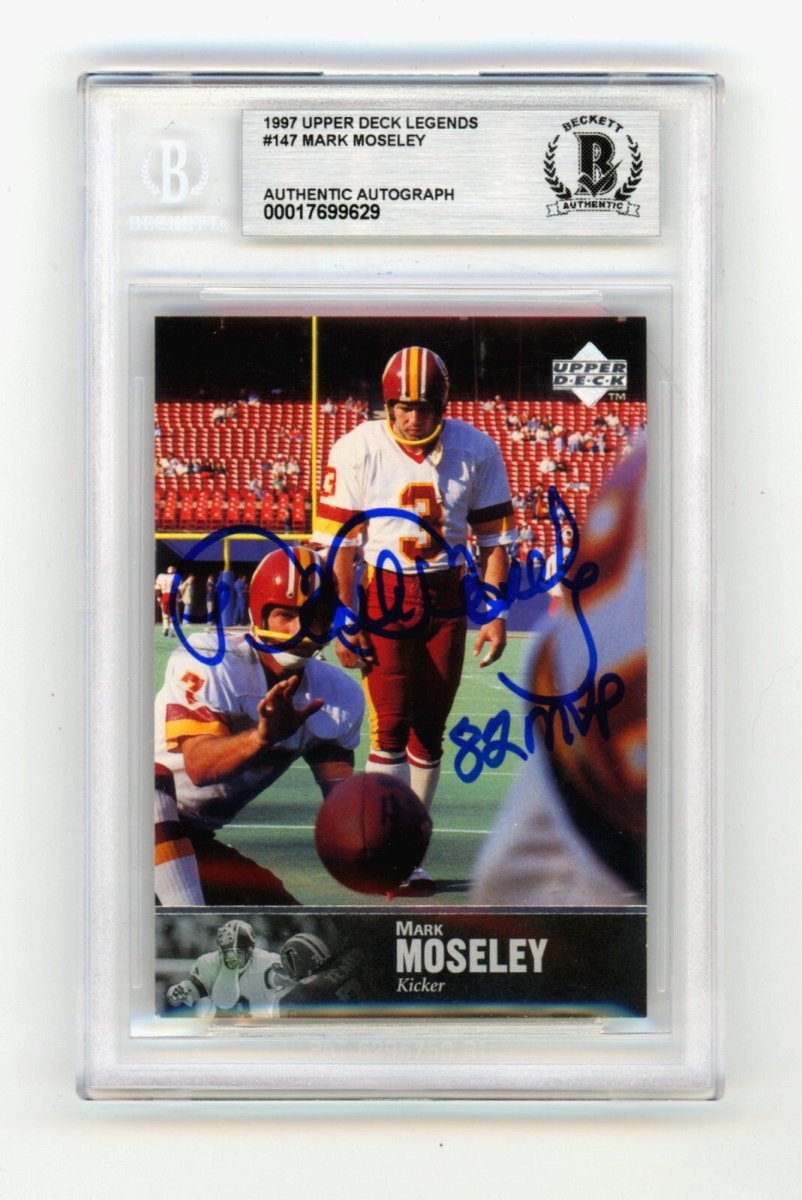 Mark Moseley 1997 Upper Deck Legends #147 Signed w/ 82 MVP Beckett BGS BAS Auto