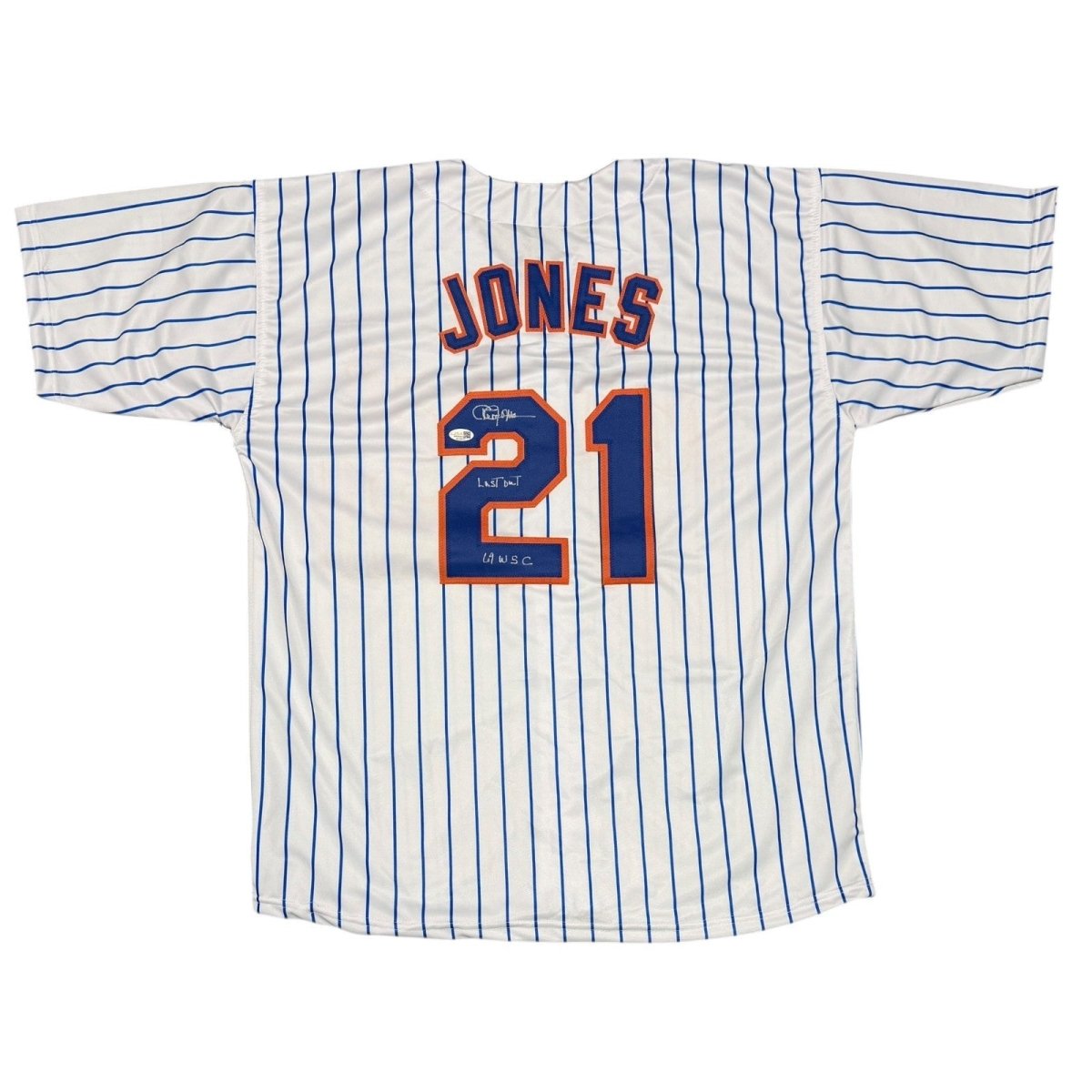 Cleon Jones Signed New York Mets Custom Jersey w/ Last Out & 69 WSC JSA Wit COA