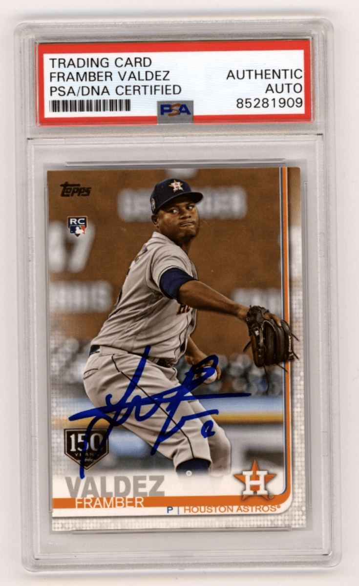 Framber Valdez 2019 Topps Series 2 #376 150 Years RC Signed PSA DNA Auto Astros