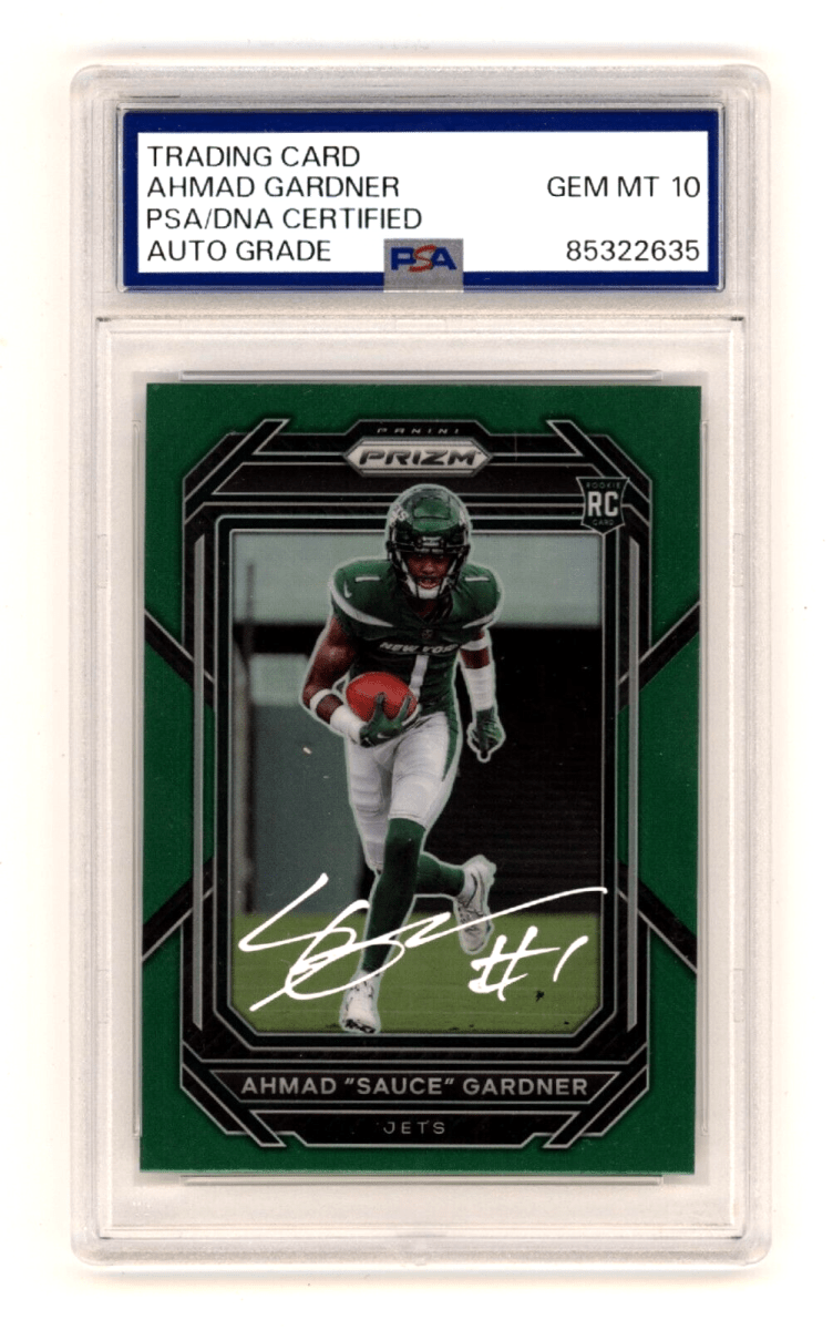 Ahmad Sauce Gardner 2022 Panini Prizm Green #341 Rookie RC Signed PSA 10 Auto