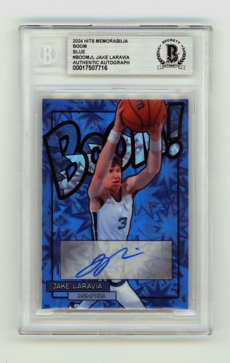Jake LaRavia 2024 Hits Memorabilia BOOM Blue /3 Signed BGS BAS Auto Memphis