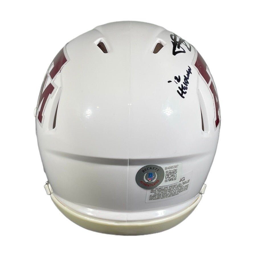Johnny Manziel Signed Texas A&amp;M Mini Helmet w/ HT + Bad A$$ Beckett Wit BAS COA