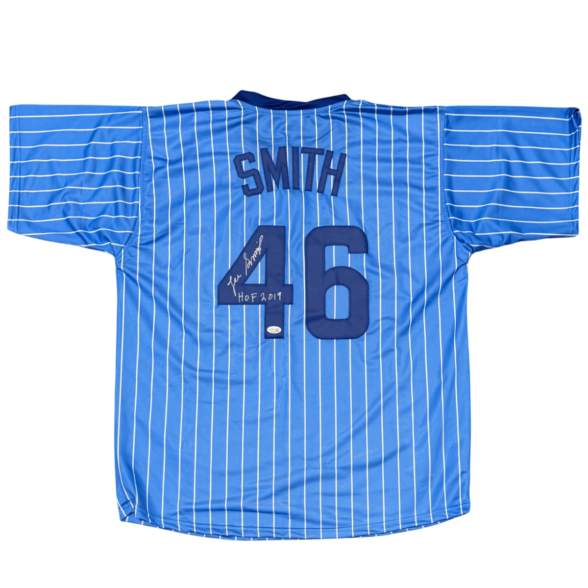 Lee Smith Signed Chicago Cubs Pinstripe Custom Jersey w HOF 2019 JSA Witness COA