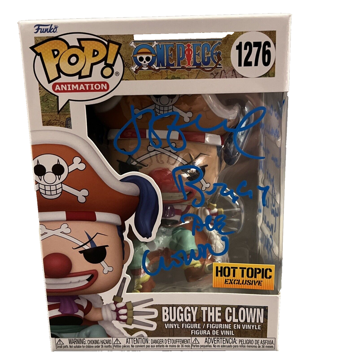 Jeff Ward Signed Auto Buggy the Clown #1276 One Piece Funko Pop w/ Insc. JSA COA