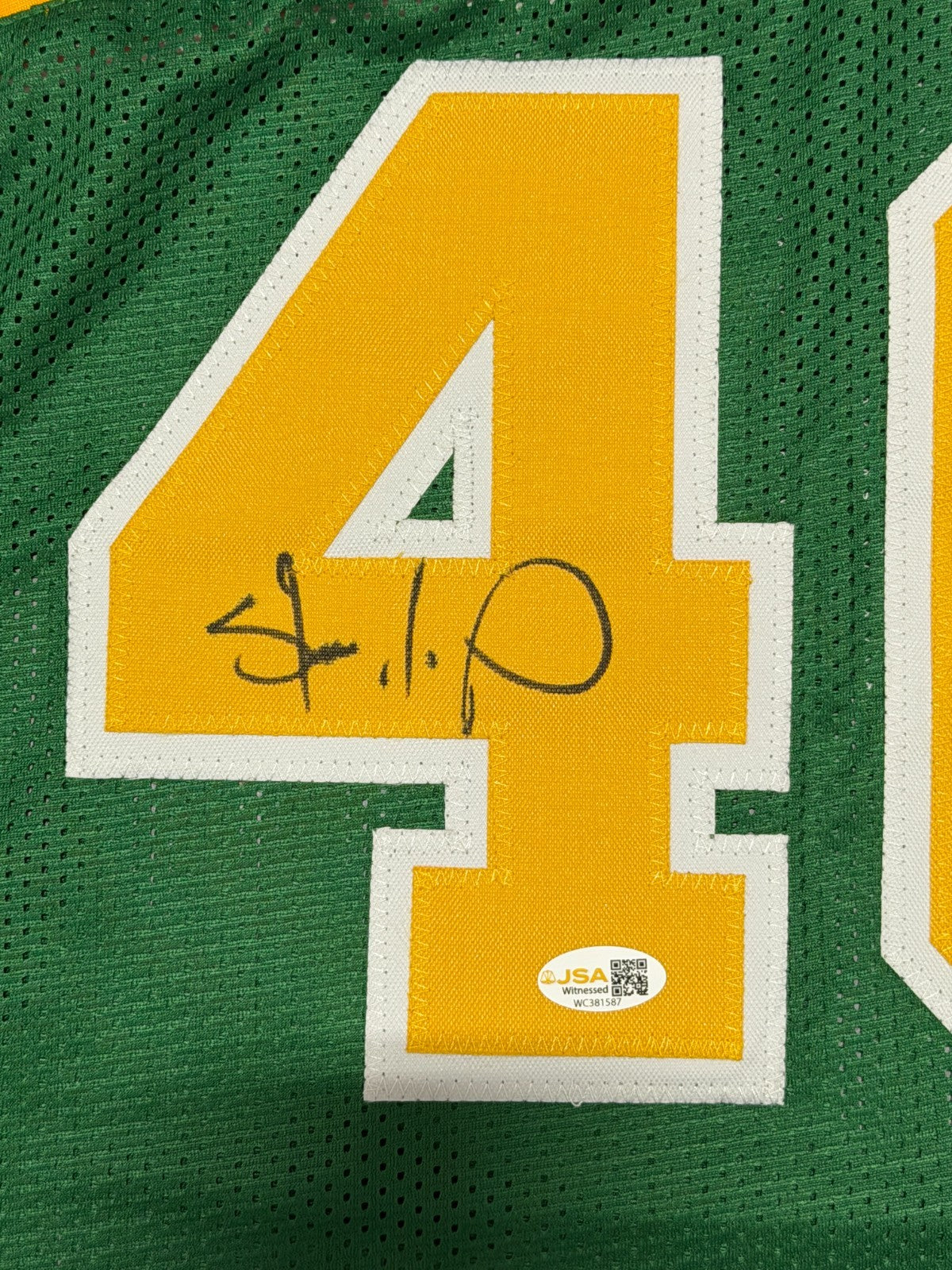 Shawn Kemp Signed Seattle Supersonics Custom Jersey JSA Witness COA