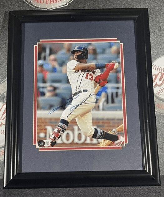 Ronald Acuna Jr Signed 8x10 Photo Framed Beckett BAS COA Atlanta Braves