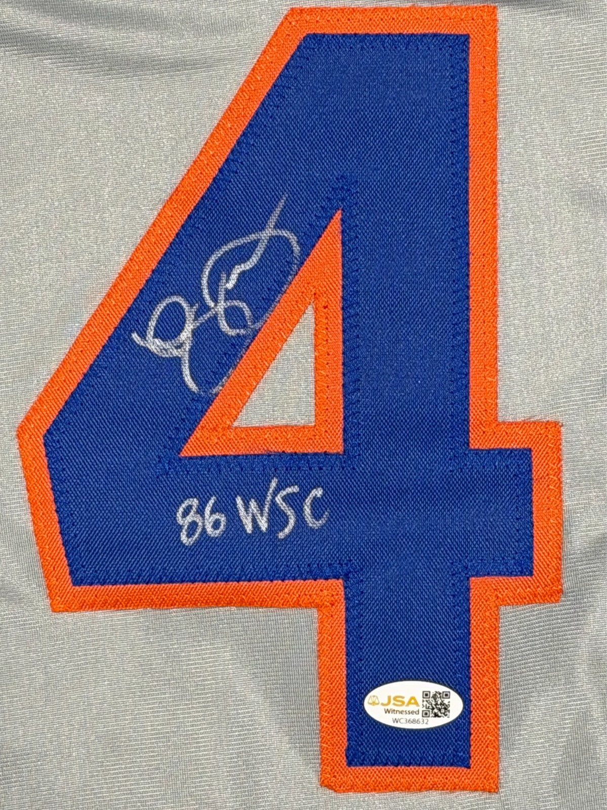 Roger McDowell Signed New York Mets Custom Jersey w/ 86 WSC JSA Witness COA