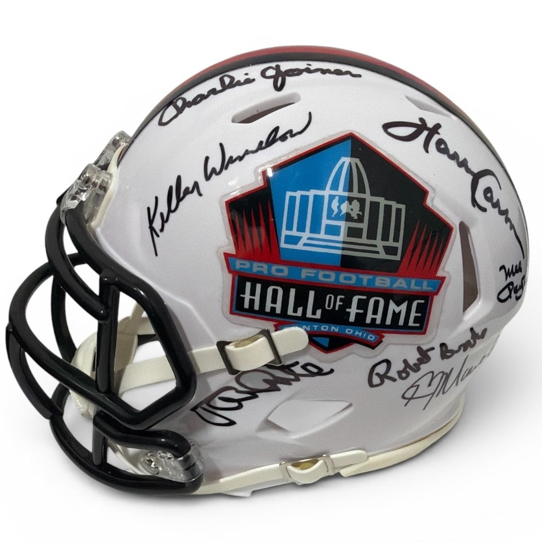 NFL Hall of Fame Multi Signed HOF Logo Mini Helmet w/ 15 Autos Beckett W BAS COA