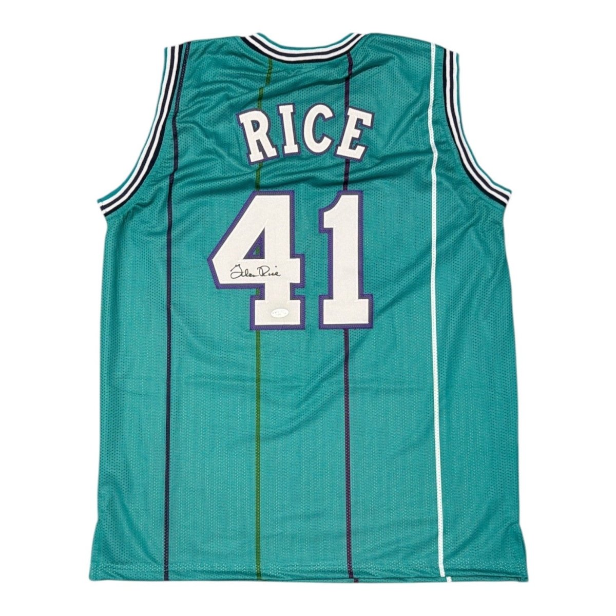 Glen Rice Signed Autographed Charlotte Hornets Custom Jersey JSA Witness COA