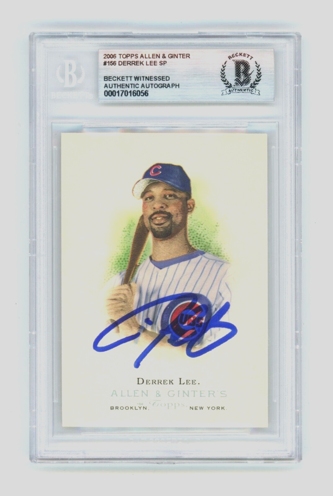 Derrek Lee 2006 Topps Allen &amp; Ginter #156 Signed Beckett Wit BAS BGS Auth Auto
