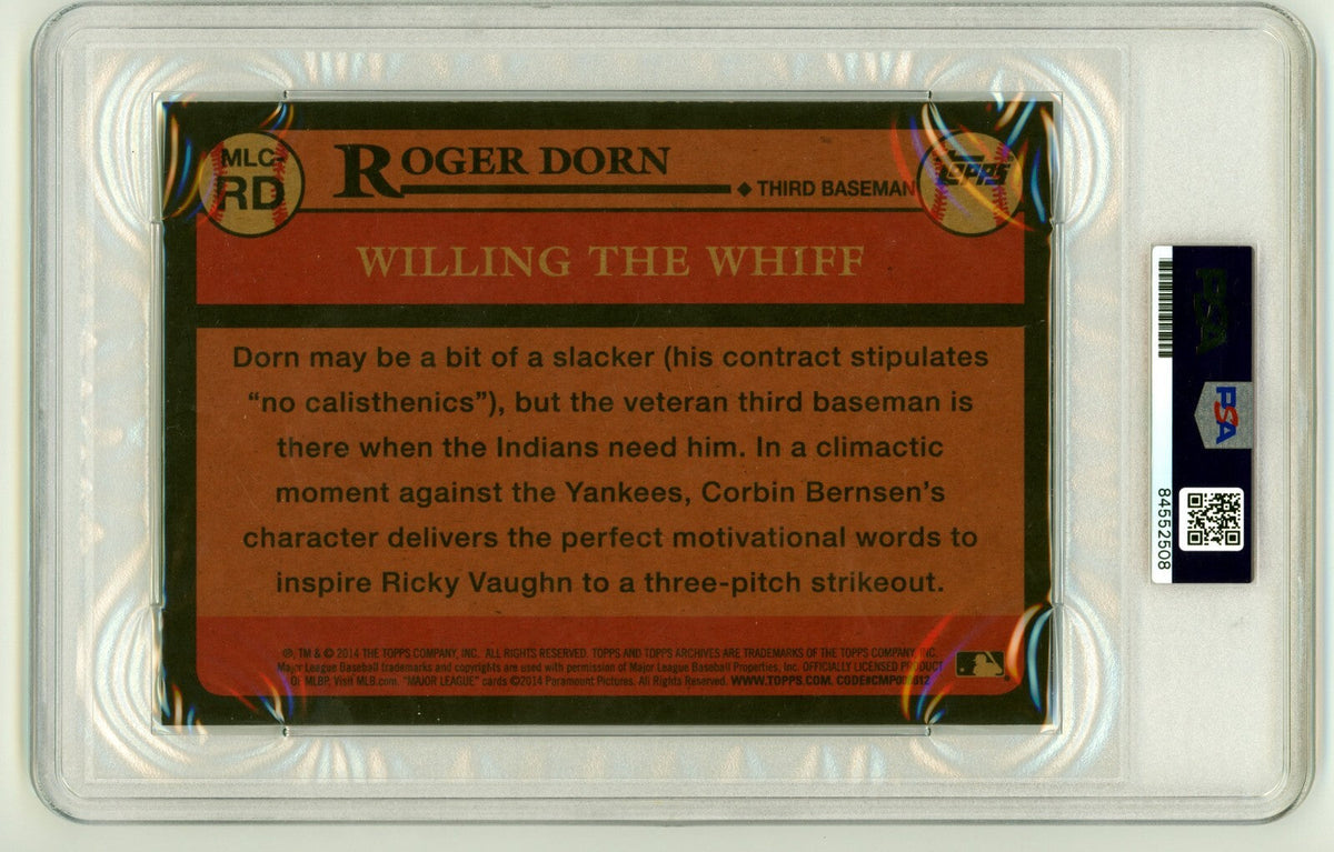 Corbin Bernsen 2014 Topps Archives Oversized Major League w Dorn Signed Auto PSA
