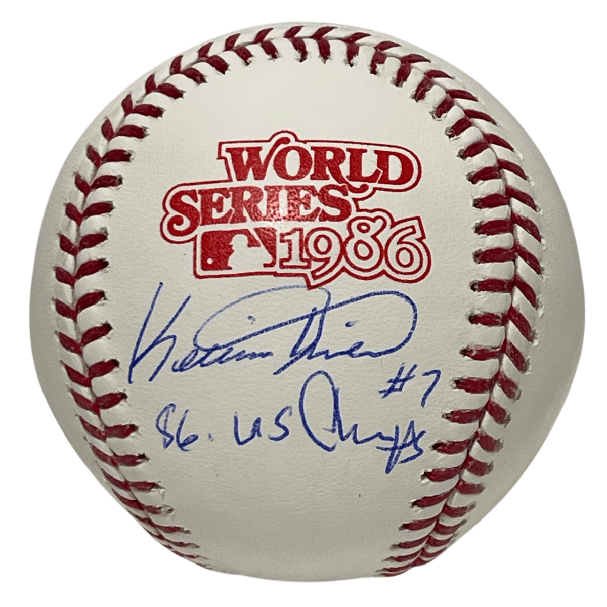 Kevin Mitchell Signed Auto 1986 World Series Baseball WS Champs Beckett BAS COA