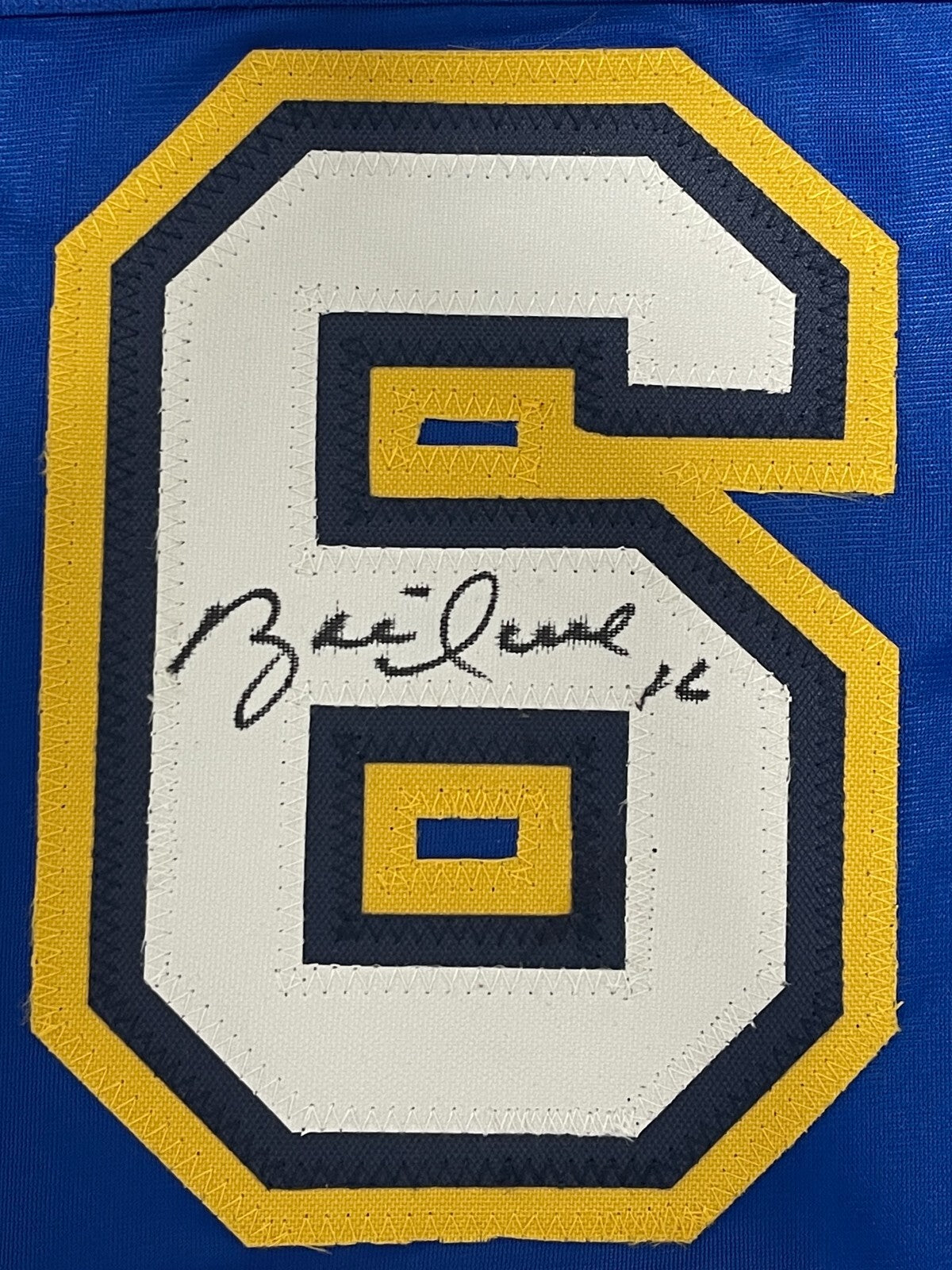 Brett Hull &amp; Adam Oates Dual Signed Blues Custom Jersey Beckett Witness BAS COA