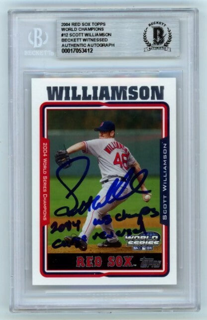 Scott Williamson 2004 Topps World Series w/ Curse Reversed Signed BAS BGS Auto