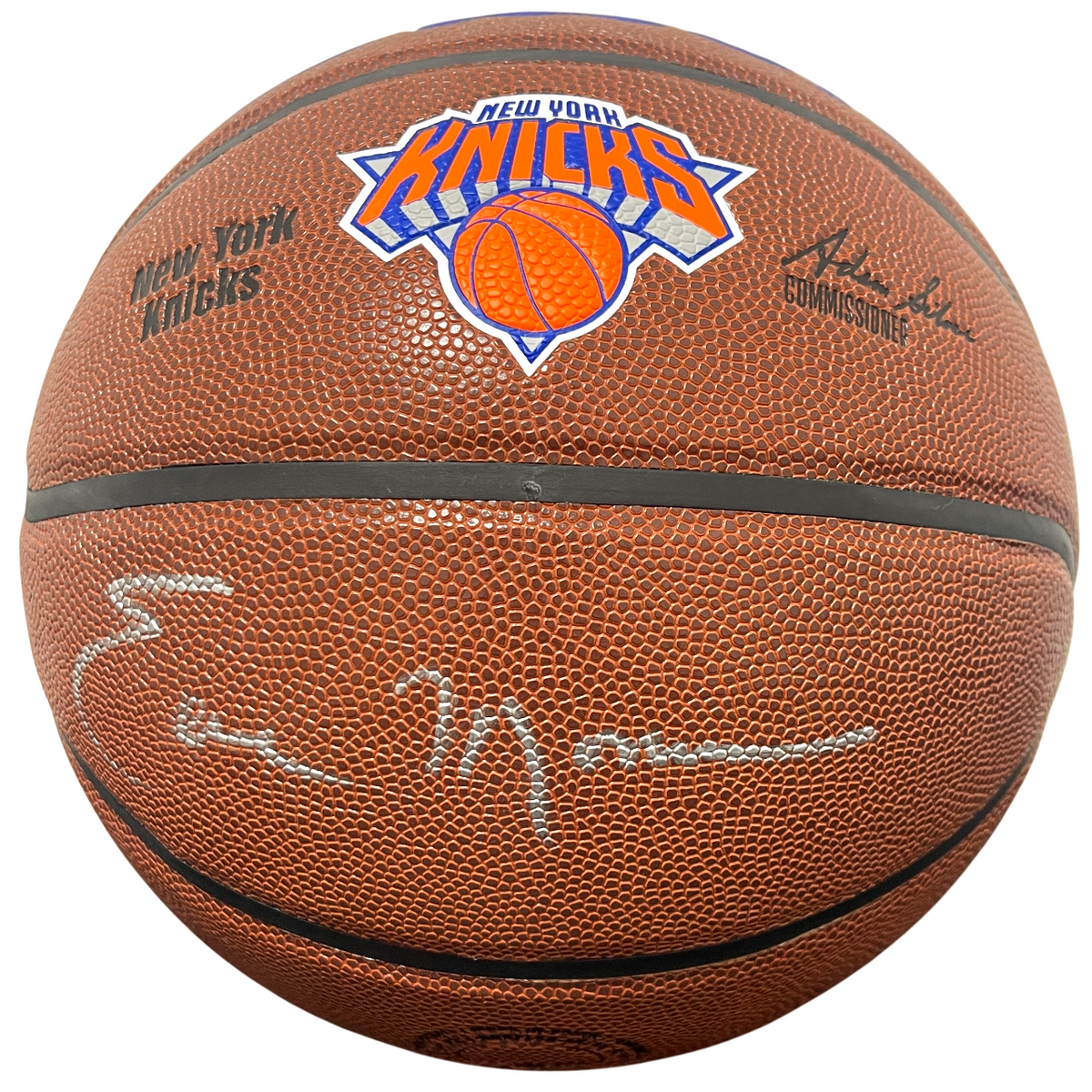 Earl Monroe Signed Wilson NY Knicks Logo Wilson Basketball Beckett Wit. BAS COA