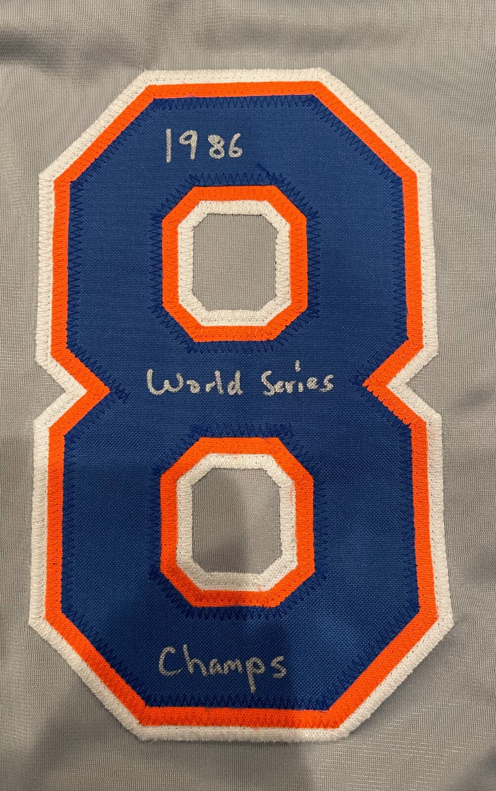Randy Myers Signed NY Mets Custom Jersey w/ 1986 WS Champs Beckett BAS COA