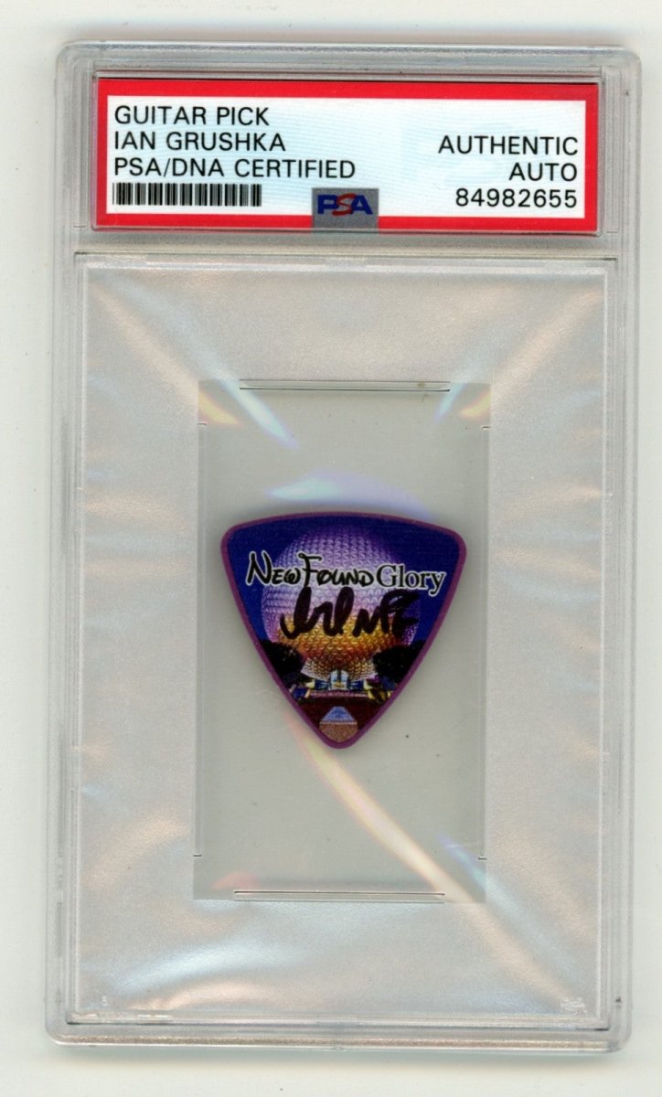 Ian Grushka New Found Glory Disney World Epcot Signed Guitar Pick PSA AUTHENTIC