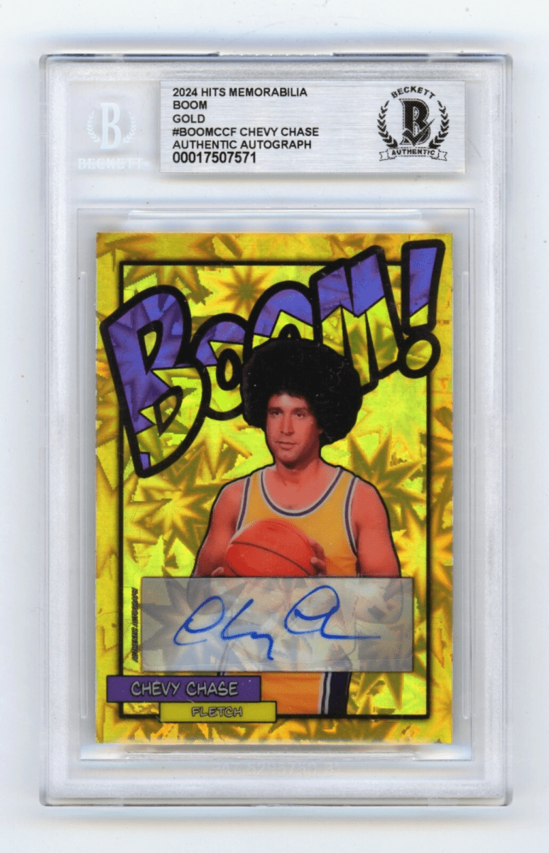 Chevy Chase Fletch 2024 Hits Memorabilia BOOM Gold/10 Signed BGS BAS Auto