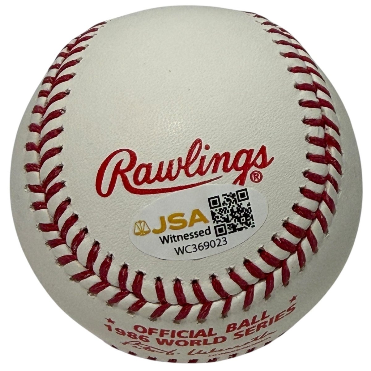 Bobby Ojeda Signed 1986 World Series Baseball w/ WS Champ Insc. JSA Witness COA