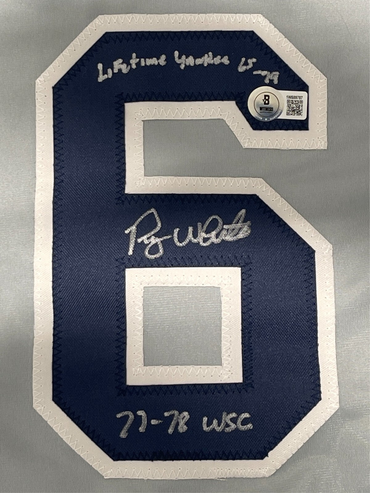 Roy White Signed Yankees Custom Jersey Lifetime Yankee &amp; 77-78 WSC Beckett COA